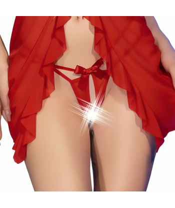 CHILIROSE - CR 4696 BABYDOLL and TANGA CROTCHLESS ROJO S-M