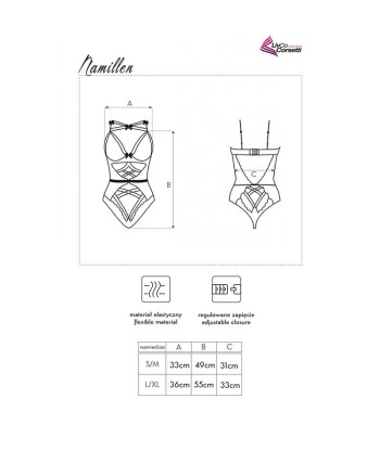 LIVCO CORSETTI FASHION - NAMILLEN LC 90528 BODY BLACK S-M