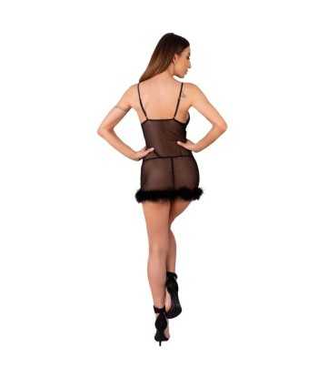 LIVCO CORSETTI FASHION - ZERUNAM SET BABYDOLL TANGA NEGRO S-M