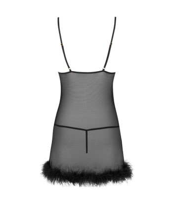 LIVCO CORSETTI FASHION - ZERUNAM SET BABYDOLL TANGA NEGRO S-M