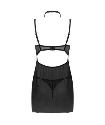 LIVCO CORSETTI FASHION - BINELLA SET BABYDOLL TANGA NEGRO S-M