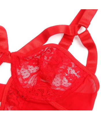SUBBLIME - TEDDY CON LIGA DETALLE ENCAJE Y TIRAS ROJO S-M