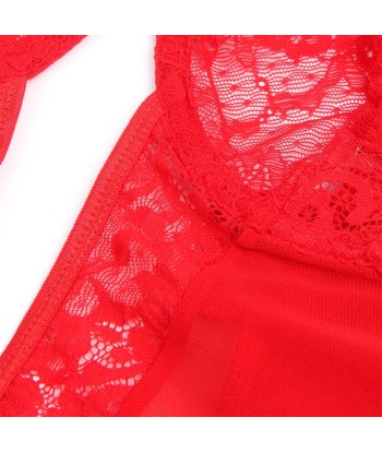 SUBBLIME - TEDDY CON LIGA DETALLE ENCAJE Y TIRAS ROJO S-M
