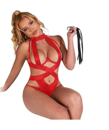 SUBBLIME - BODY HALTER SEXY CON ARNÉS ROJO S-M