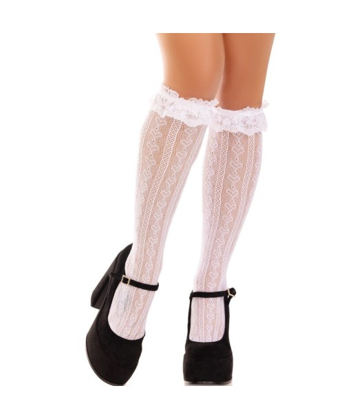 LEG AVENUE - MEDIAS HASTA LA RODILLA CON VOLANTES NEGRO LEG AVENUE - MEDIAS HASTA LA RODILLA CON VOLANTES NEGRO