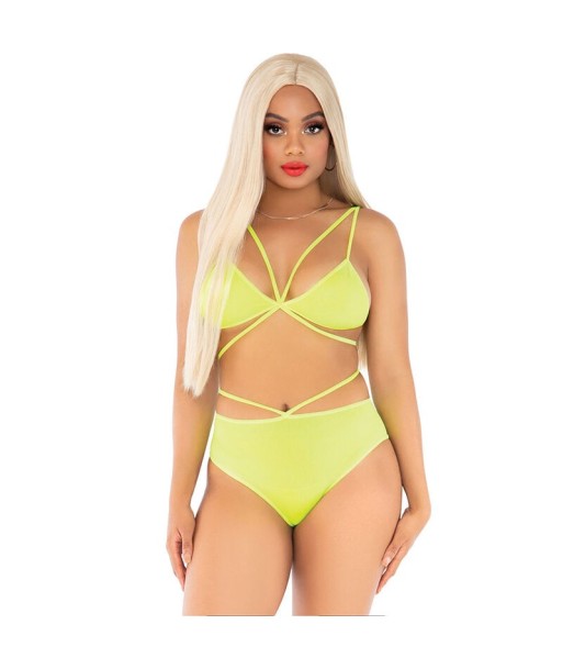 LEG AVENUE - TOP and BRAGAS CON TIRANTES AMARILLO LEG AVENUE - TOP and BRAGAS CON TIRANTES AMARILLO