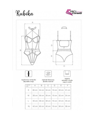 LIVCO CORSETTI FASHION - RUBIKA LC XG079 BODY CON GARGANTILLA NEGRO S