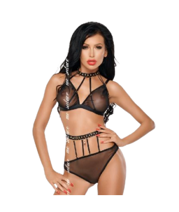 ME-SEDUCE - DOTTY SET DOS PIEZAS NEGRO S-M