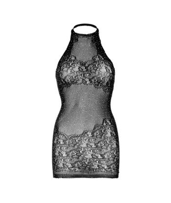 LEG AVENUE - MINI VESTIDO CON PEDRERÍA TALLA ÚNICA - NEGRO