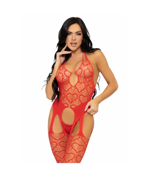 LEG AVENUE - BODYSTOCKING DE RED CON TIRANTES TALLA ÚNICA - NEGRO LEG AVENUE - BODYSTOCKING DE RED CON TIRANTES TALLA ÚNICA - NEGRO