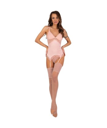 LIVCO CORSETTI FASHION - PERSINNE PEACH SET CORSET PANTY MEDIAS S-M