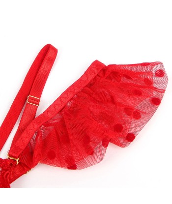 SUBBLIME - 957506 CONJUNTO SUJETADOR Y LIGA DE ENCAJE ROJO S-M