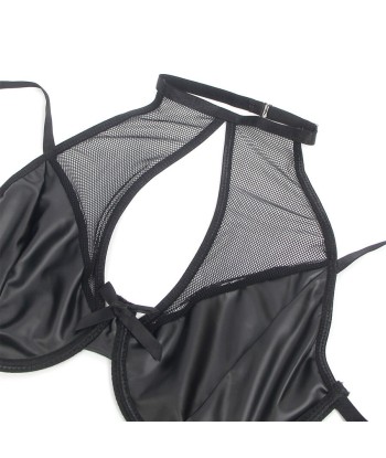 SUBBLIME - 957582 CONJUNTO SUJETADOR Y FALDA DE CUERO NEGRO S-M