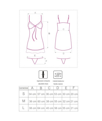 LIVCO CORSETTI FASHION - LUISE 1710 BABYDOLL TANGA NEGRO S