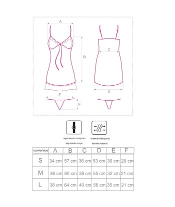 LIVCO CORSETTI FASHION - HYEONA 1710 BABYDOLL TANGA ROSA S