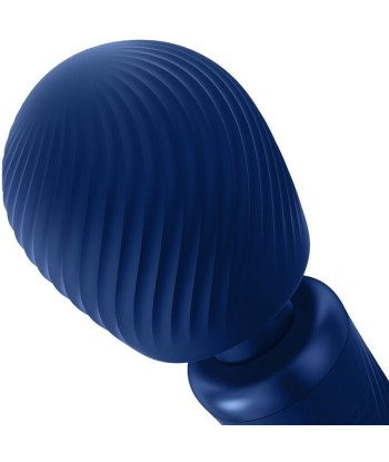 FUN FACTORY - VIM WAND RUMBLE VIBRADOR RECARGABLE SILICONA AZUL MEDIANOCHE