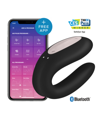 SATISFYER - DOUBLE JOY CON APP ORO NEGRO