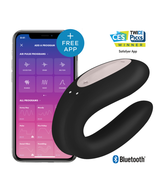 SATISFYER - DOUBLE JOY CON APP ORO NEGRO SATISFYER - DOUBLE JOY CON APP ORO NEGRO