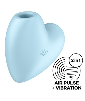 SATISFYER - CUTIE HEART ESTIMULADOR Y VIBRADOR AZUL