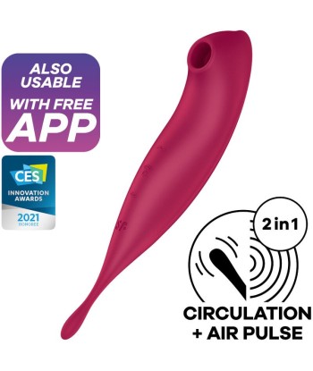 SATISFYER - TWIRLING PRO ESTIMULADOR Y VIBRADOR APP ROJO