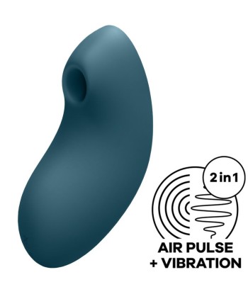 SATISFYER - VULVA LOVER 2 ESTIMULADOR Y VIBRADOR AZUL