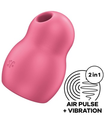 SATISFYER - PRO TO GO 1 ESTIMULADOR Y VIBRADOR DOBLE ROJO