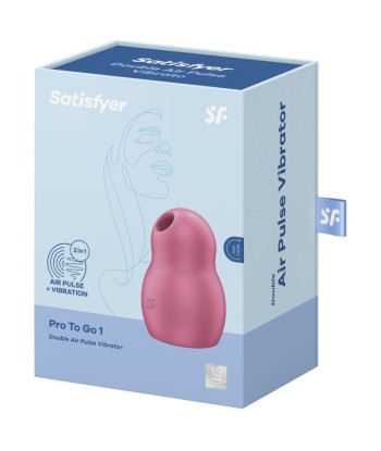 SATISFYER - PRO TO GO 1 ESTIMULADOR Y VIBRADOR DOBLE ROJO