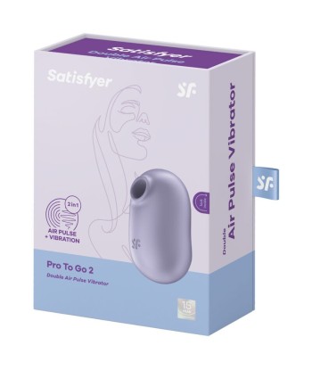 SATISFYER - PRO TO GO 2 ESTIMULADOR Y VIBRADOR DOBLE VIOLETA