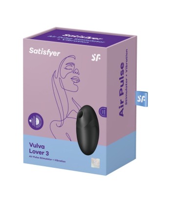 SATISFYER - VULVA LOVER 3 ESTIMULADOR Y VIBRADOR NEGRO