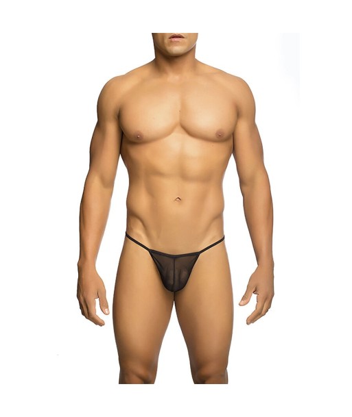 MOB - TANGA TRANSPARENTE CON FORMA DE T NEGRO TALLA L-XL