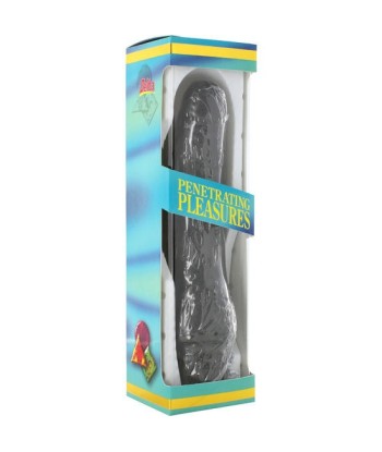 SEVEN CREATIONS - VINIL P-SHAPE VIBRATOR BLACK PENE 20 CM