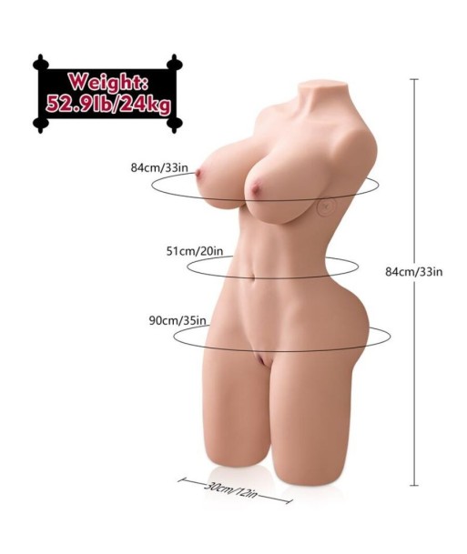 XISE - ERICA THRUSTING TORSO REALÍSTICO CON VIBRACIÓN FEMENINO 84 CM