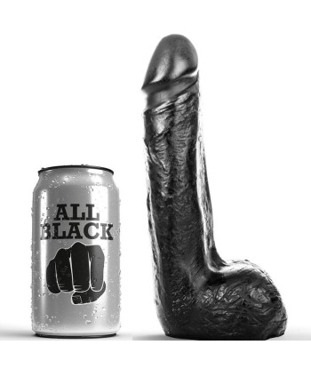 ALL BLACK - DILDO REALÍSTICO NEGRO SUAVE 20 CM