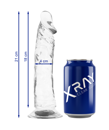 X RAY - CLEAR DILDO TRANSPARENTE 21 CM -O- 4 CM