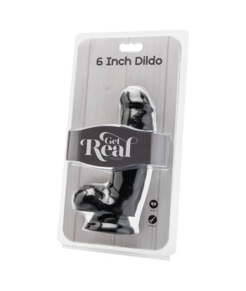 GET REAL - DILDO 12 CM CON TESTÍCULOS NEGRO