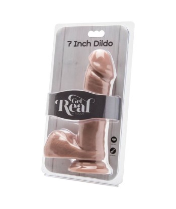 GET REAL - DILDO 18 CM CON TESTÍCULOS NATURAL