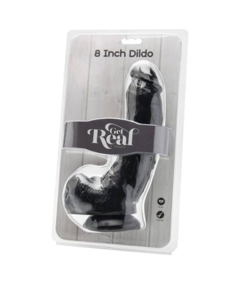 GET REAL - DILDO 20,5 CM CON TESTÍCULOS NEGRO