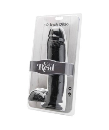 GET REAL - DILDO 25,5 CM CON TESTÍCULOS NEGRO