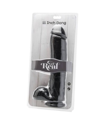 GET REAL - DILDO 28 CM CON TESTÍCULOS NEGRO