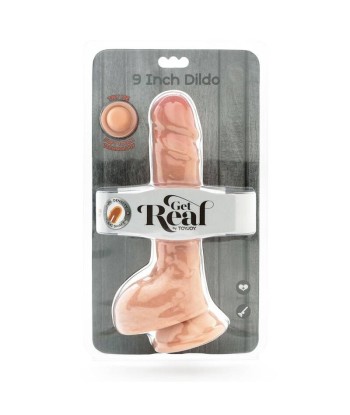 GET REAL - DUAL DENSITY DILDO 25,5 CM CON TESTÍCULOS NATURAL