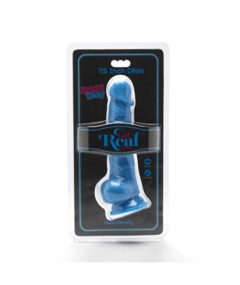 GET REAL - HAPPY DICKS 19 CM CON TESTÍCULOS AZUL