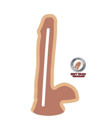 GET REAL - DUAL DENSITY DILDO 17 CM CON TESTÍCULOS NATURAL