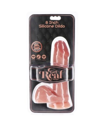 GET REAL - DILDO SILICONA 20,5 CM CON TESTÍCULOS NATURAL