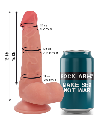 ROCKARMY - FOX DILDO REALISTA DDUAL DENSITY LIQUID SILICONE 19 CM -O- 3.2 CM