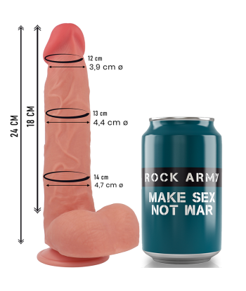 ROCKARMY - RAPTOR DILDO REALISTA DUAL DENSITY LIQUID SILICONE 24 CM -O- 4.4 CM