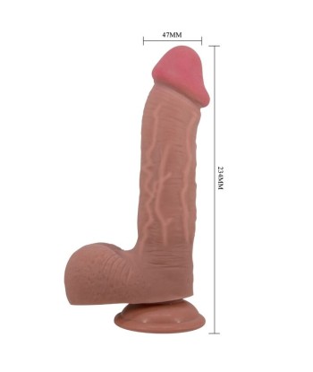 PRETTY LOVE - SLIDING SKIN SERIES DILDO REALÍSTICO CON VENTOSA PIEL DESLIZANTE MULATO 23.4 CM