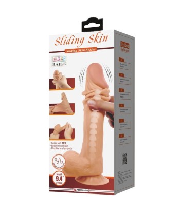 PRETTY LOVE - SLIDING SKIN SERIES DILDO REALÍSTICO CON VENTOSA PIEL DESLIZANTE CONTROL REMOTO NATURAL 24 CM