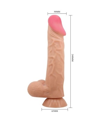 PRETTY LOVE - SLIDING SKIN SERIES DILDO REALÍSTICO CON VENTOSA PIEL DESLIZANTE CONTROL REMOTO NATURAL 24 CM