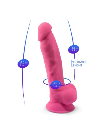 SILEXD - MODELO 1 PENE REALÍSTICO SILICONA PREMIUM SILEXPAN ROSA FLUORESCENTE 17.5 CM