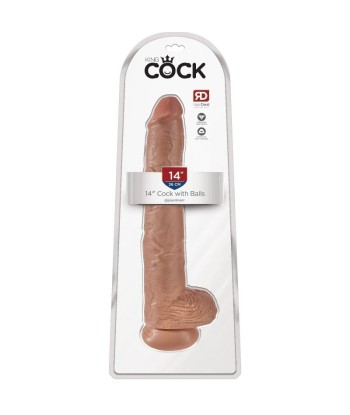 KING COCK PENE REALÍSTICO CON TESTÍCULOS 35.6 CM